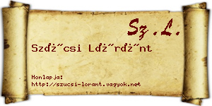 Szücsi Lóránt névjegykártya
