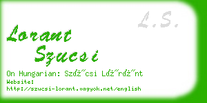 lorant szucsi business card